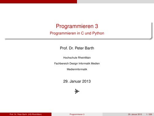 Programmieren 3 Skript - Medieninformatik - Hochschule RheinMain