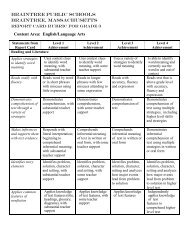 GRADE 3 MATH REFERENCE SHEET - Braintree Public Schools