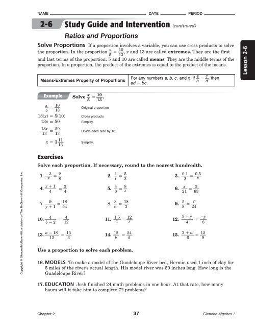 Glencoe Algebra 1 Solving Equations With The Variable On Each Side Glencoe Algebra 1 Solving Equations With The Variable On Each Side