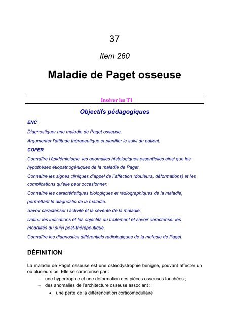 Maladie de Paget osseuse UMVF