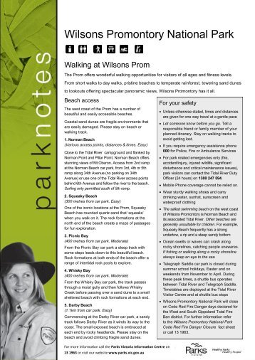 Wilsons Promontory NP - Walking guide (PDF File ... - Parks Victoria