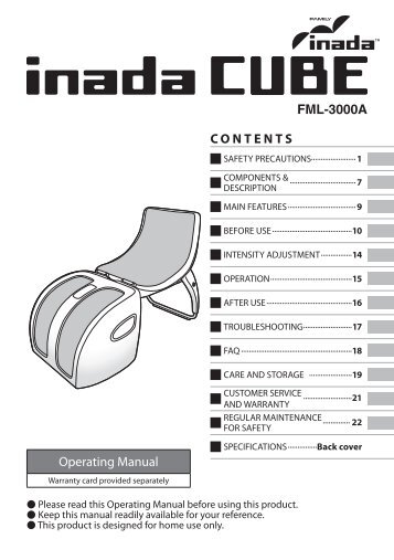 CUBE (FML-3000A) - Inada Massage Chairs