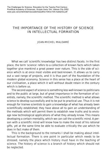 the importance of the history of science in intellectual formation