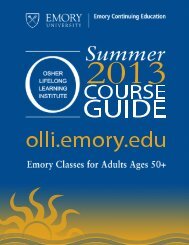 olli.emory.edu | 404-727-6000 - Emory Continuing Education