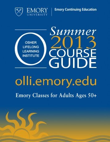 olli.emory.edu | 404-727-6000 - Emory Continuing Education