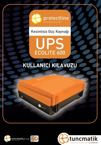 Ecolite 600VA KullanÄ±m KÄ±lavuzu - Tuncmatik