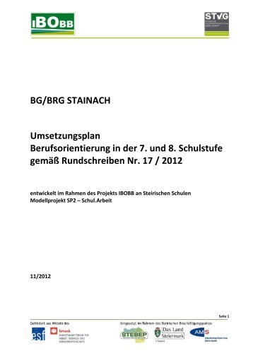 IBOBB Umsetzungskonzept BG BRG Stainach - STEBEP