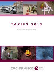 Tarifs 2013 et conditions générales de vente EPC FRANCE