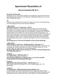 Sportverein Rosenfeld eV Bericht Amtsblatt KW 38-11 - SV Rosenfeld