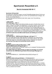 Sportverein Rosenfeld eV Bericht Amtsblatt KW 46-11 - SV Rosenfeld