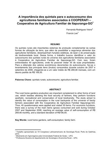 28 GT A importÃ¢ncia dos quintais para o autoconsumo dos ... - alasru