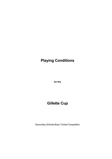 Playing Conditions - New Zealand Cricket
