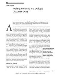 Making Meaning in a Dialogic Discourse Diary - Moravian College