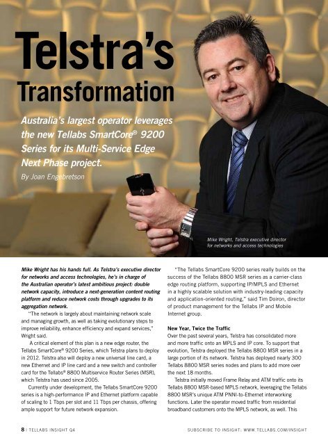 Telstra's Transformation - Tellabs