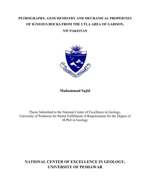 Petrography, Geochemistry and Mechanical Properties of Igneous ...