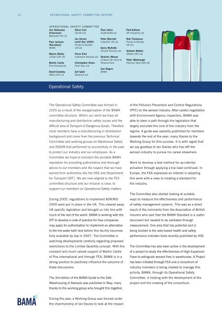 ANNUAL REPORT 2005 - British Aerosol Manufacturers' Association