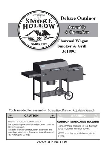 Charcoal Wagon Smoker & Grill (Model 36189C) - Smoke Hollow ...