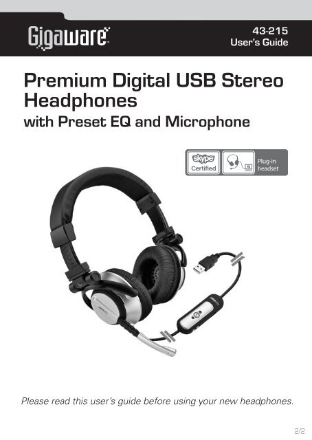 Premium Digital USB Stereo Headphones - Radio Shack