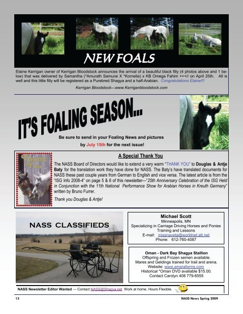 NASS Newsletter June 2009 - North American Shagya-Arabian ...