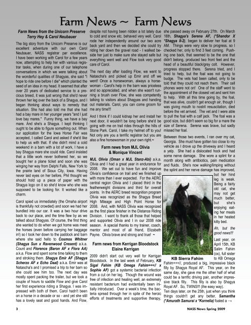 NASS Newsletter June 2009 - North American Shagya-Arabian ...