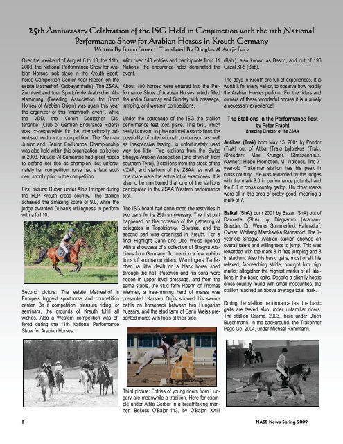 NASS Newsletter June 2009 - North American Shagya-Arabian ...