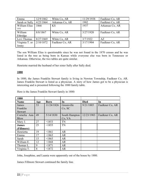 A Brief History of the Atkins, Stewart, and Smith Families - New Page 1