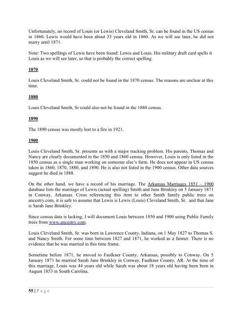 A Brief History of the Atkins, Stewart, and Smith Families - New Page 1