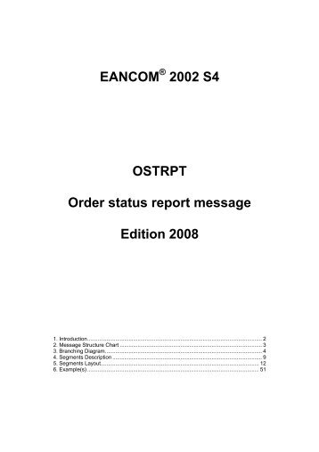 EANCOM 2002 S4 OSTRPT Order status report message ... - GS1