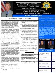Region 3 Newsletter - Richland County Sheriff's Department