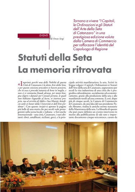 numero 1 anno 2011 - CCIAA di Catanzaro - Camera di Commercio