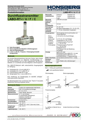 Durchfluss-Transmitter LABO-RT-I / U / F / C