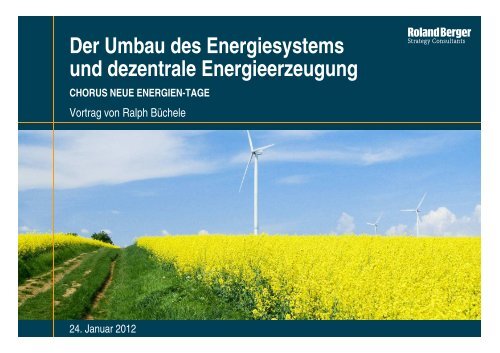 Der Umbau des Energiesystems und dezentrale Energieerzeugung