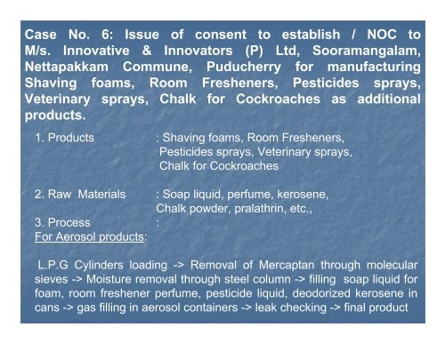 Issue of Consent to Establish / NOC