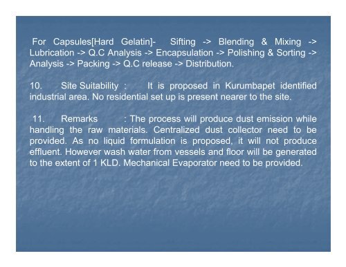 Issue of Consent to Establish / NOC