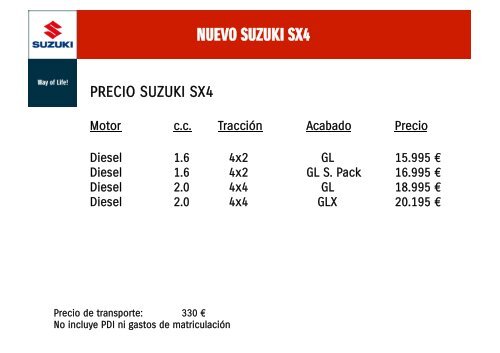 NUEVO SUZUKI SX4