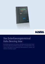 Das Zeiterfassungsterminal Kaba Benzing time - TimeDesign