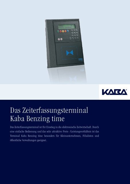 Das Zeiterfassungsterminal Kaba Benzing time - TimeDesign