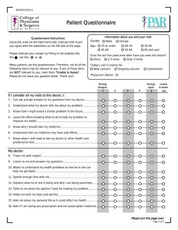 PAR Patient Questionnaire (Oct 29) (19301 - Draft, VersiForm)