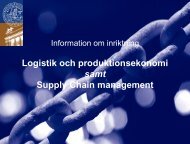 Supply chain management - Student LTH - Lunds Tekniska Högskola