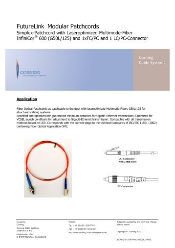 FutureLink Modular Patchcords - Siemens Enterprise ...