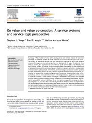 On value and value co-creation: A service systems and ... - Agentgroup