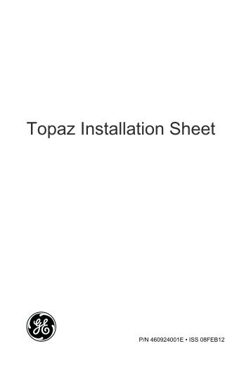 Topaz Installation Sheet - Interlogix