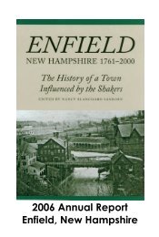 2006 Annual Report Enfield, New Hampshire - Town of Enfield