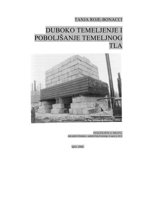 duboko temeljenje i poboljšanje temeljnog tla - Građevinski fakultet