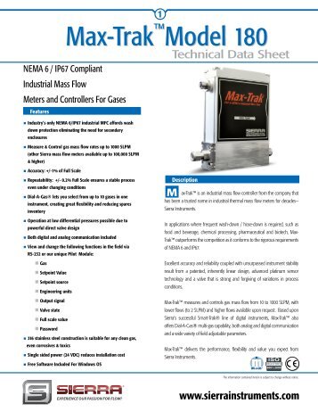 Max-Trak™Model 180 - Sierra Instruments