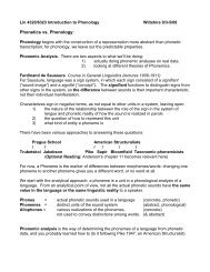 Phonemic Analysis