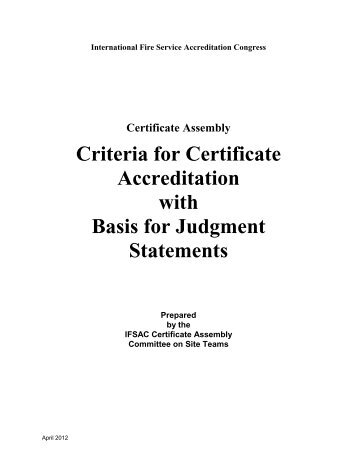 Criteria for Certificate Accreditation - ifsac
