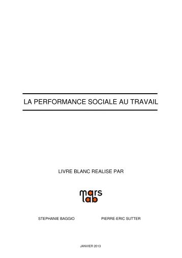 Livre blanc sur la performance sociale au travail - Mars-Lab