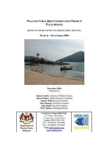 malaysia coral reef conservation project: pulau redang