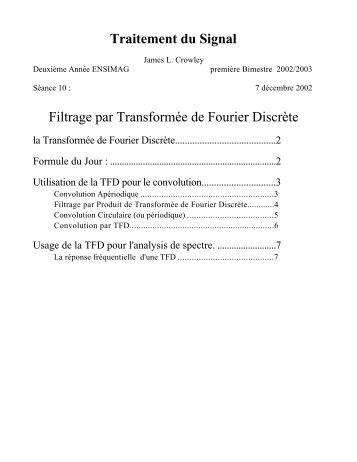 Filtrage Par TransformÃ© de Fourier Discrete - PRIMA